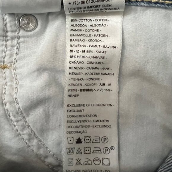 Levi's High Waisted Straight Jeans w/ Frayed Raw Hem Women's Size 25 - Picture 7 of 8